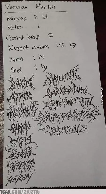 Daftar belanjaan berbagai sumber Daftar belanjaan berbagai sumber