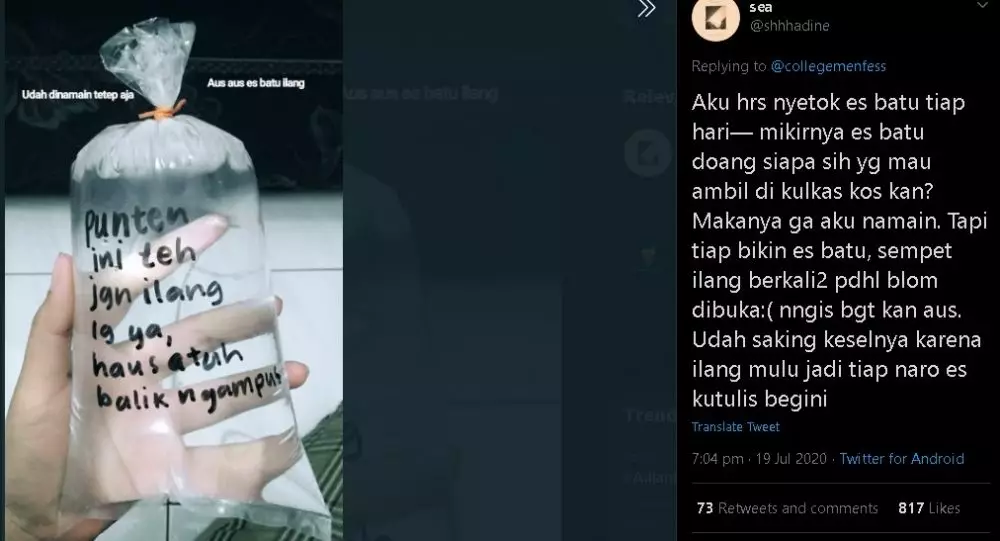Curhatan hilang di kulkas Berbagai sumber Curhatan hilang di kulkas Berbagai sumber