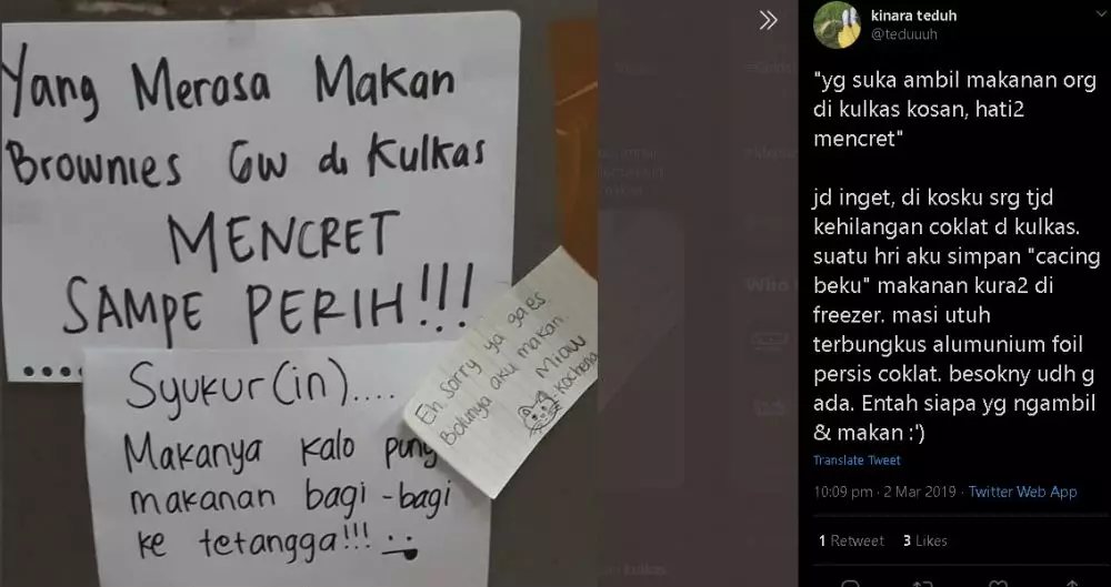 Curhatan hilang di kulkas Berbagai sumber Curhatan hilang di kulkas Berbagai sumber