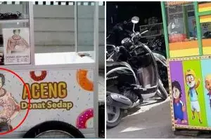 10 Penampakan gambar di gerobak jualan ini desainnya kocak abis