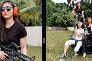 7 Gaya Febby Rastanty saat olahraga menembak, kece abis