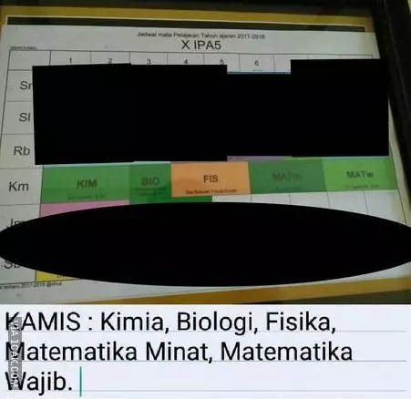 Potret jadwal pelajaran 1cak.com
