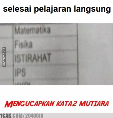 Potret jadwal pelajaran 1cak.com