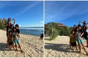 7 Gaya pemotretan Erix Soekamti bareng dua istri dan anak-anak, unik