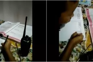 Kisah viral anak sekolah belajar online pakai HT di tengah pandemi