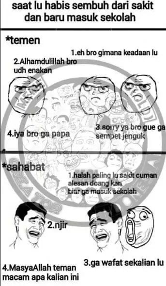 Meme teman sekolah ngeselin Berbagai sumber
