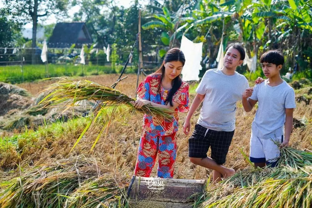 Sarwendah & anak-anak panen padi Instagram Sarwendah & anak-anak panen padi Instagram