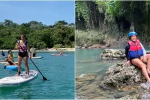 7 Momen seru Nirina Zubir liburan sambil gowes di Pangandaran