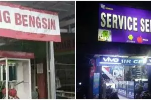 10 Spanduk jualan dengan kearifan lokal ini bikin ketawa