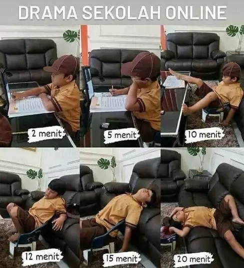 Meme lika-liku sekolah online berbagai sumber