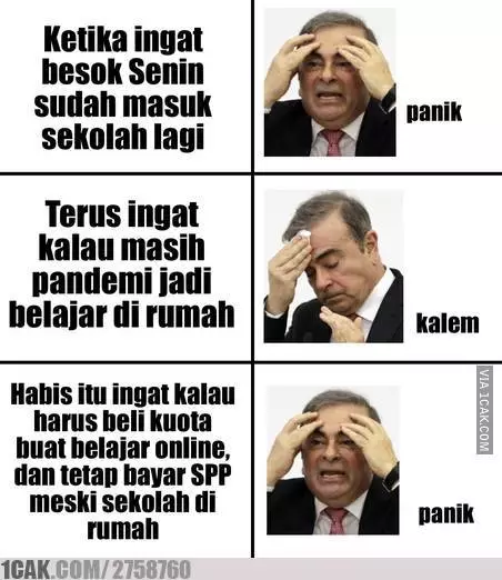 Meme lika-liku sekolah online berbagai sumber