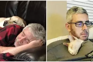 12 Potret bapak-bapak bareng hewan peliharaan, bikin gemas