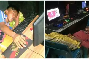 10 Potret nyeleneh orang di warnet, nyaman serasa di rumah