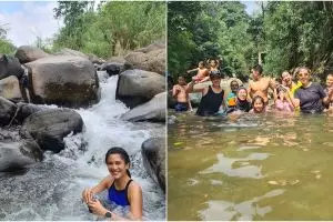 Momen 5 seleb mandi di sungai saat liburan di alam, seru abis