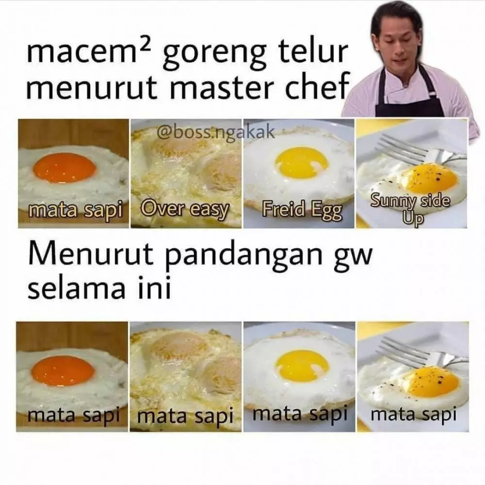 meme beda chef dan orang biasa berbagai sumber