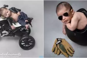 7 Potret newborn anak Nabila Putri bertema otomotif, gayanya gemesin