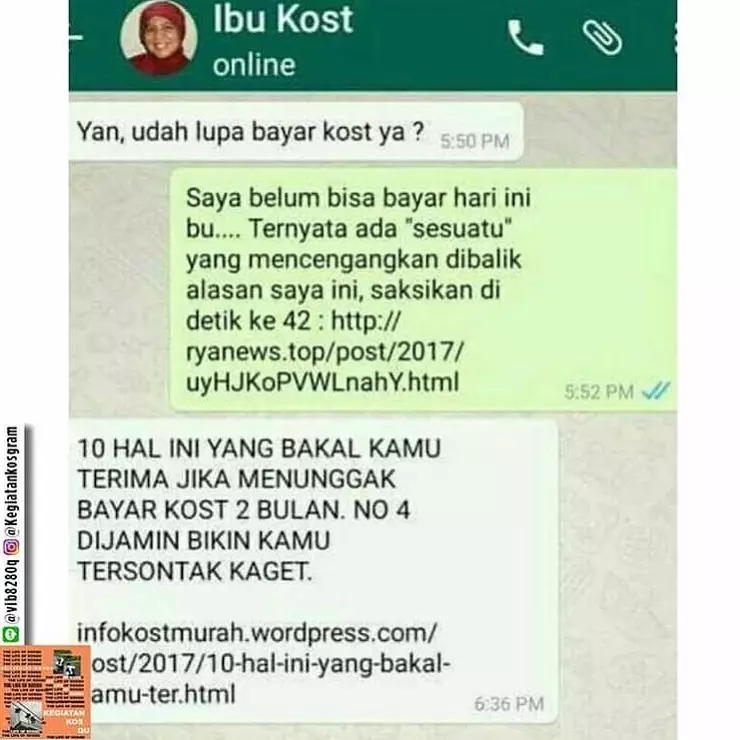 Chat ibu kos tagih uang bulanan berbagai sumber Chat ibu kos tagih uang bulanan berbagai sumber