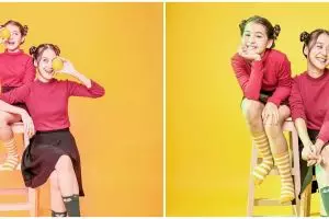 8 Pemotretan Sandrinna Michelle dan Esta Pramanita, parasnya mirip