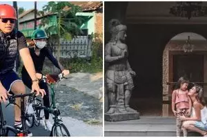 8 Potret Gisel dan Wijin liburan ke Jogja, gowes blusukan ke sawah