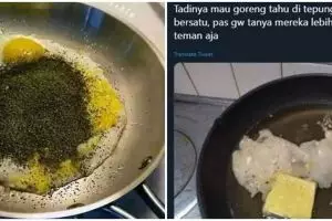 10 Momen apes saat asyik memasak ini auto bikin gagal kenyang