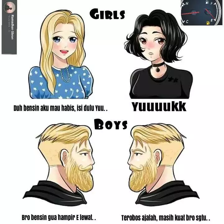 Beda gaya cewek cowok naik motor Berbagai sumber