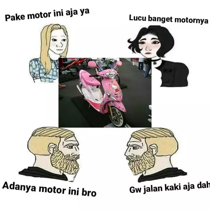 Beda gaya cewek cowok naik motor Berbagai sumber