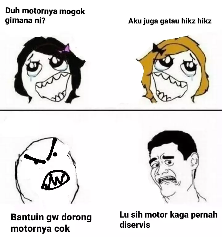 Beda gaya cewek cowok naik motor Berbagai sumber