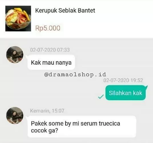 Chat pertanyaan customer olshop Instagram