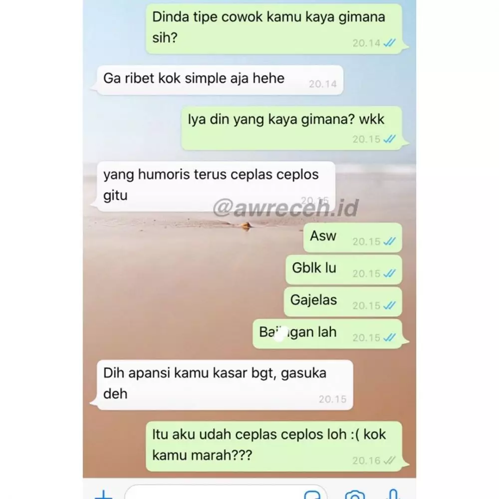 chat lucu salah duga © 2020 instagram.com