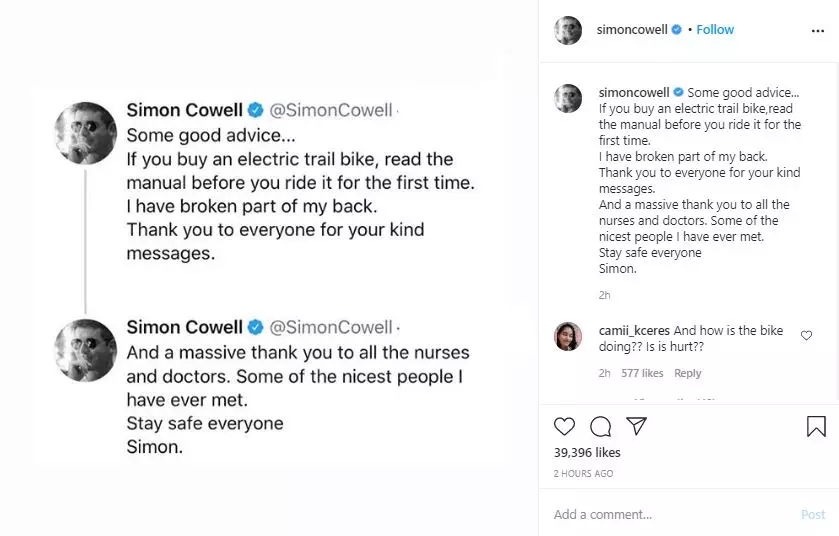 Simon Cowell jalani operasi © 2020 brilio.net