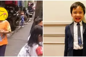 Viral bocah mirip Rafathar main di gang sempit, bak pinang dibelah dua