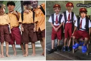 10 Foto editan BTS jadi anak SD ini bikin cekikikan