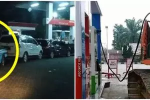 10 Momen lucu mobil di pom bensin ini bikin lihat dua kali