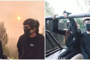 13 Potret liburan Atta &  Aurel, off road bareng di Kaliurang