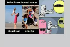 7 Meme liburan bareng keluarga ini bikin senyum kangen