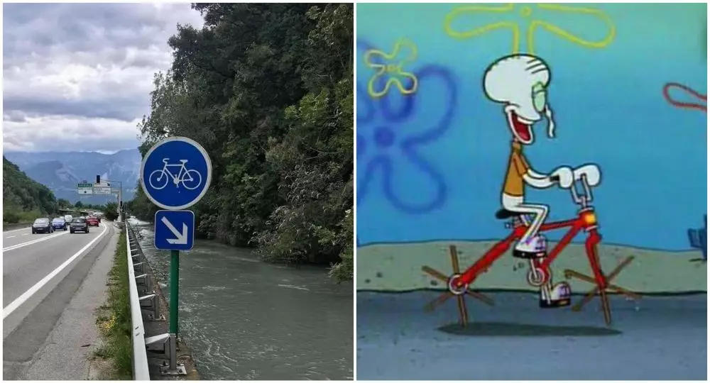 Editan jalur sepeda di sungai Berbagai sumber