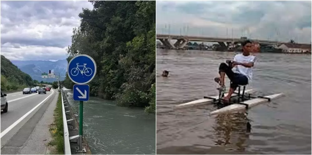 Editan jalur sepeda di sungai Berbagai sumber