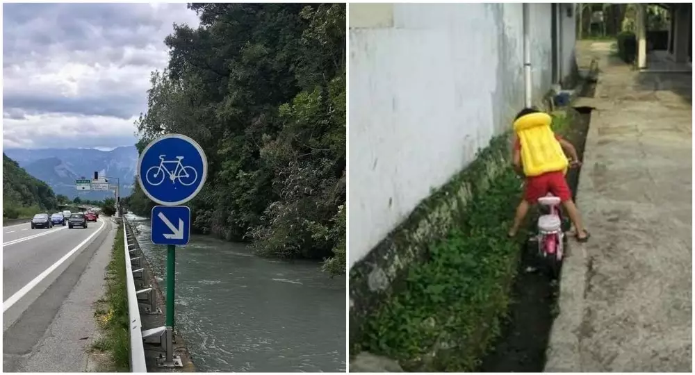 Editan jalur sepeda di sungai Berbagai sumber