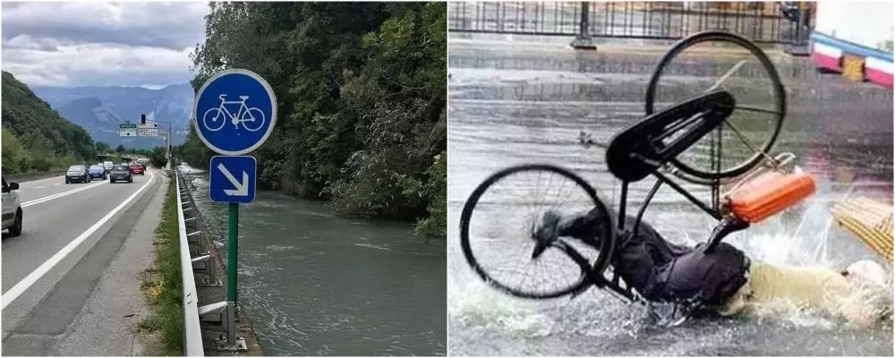 Editan jalur sepeda di sungai Berbagai sumber