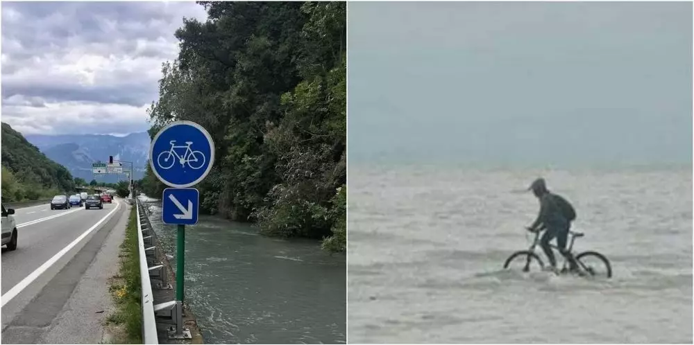 Editan jalur sepeda di sungai Berbagai sumber