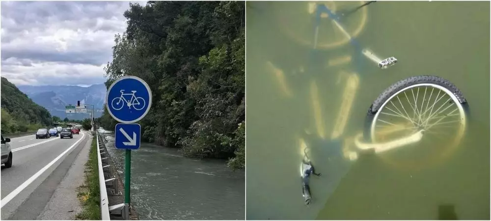 Editan jalur sepeda di sungai Berbagai sumber