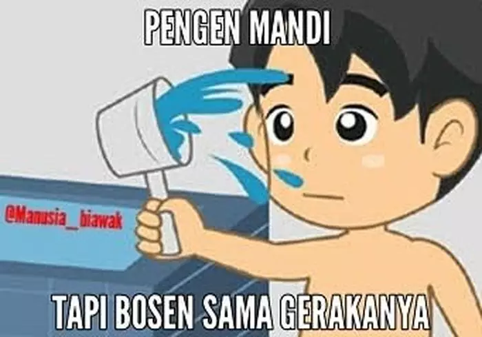 meme malas mandi berbagai sumber