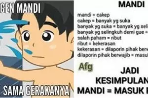 13 Meme lucu malas mandi ini bikin generasi rebahan setuju