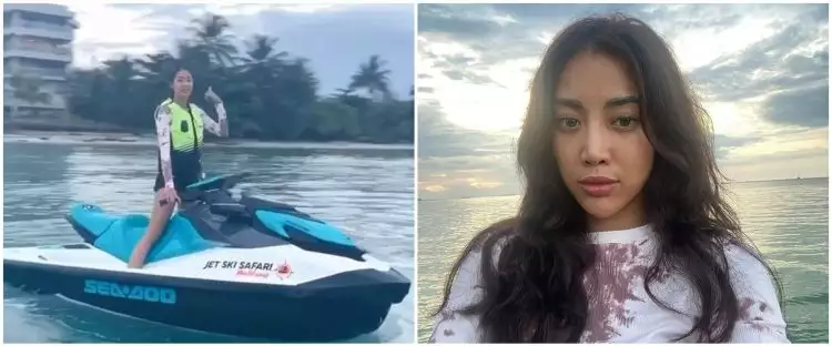 6 Momen Widi Vierratale main jetski nikmati indahnya laut Belitung