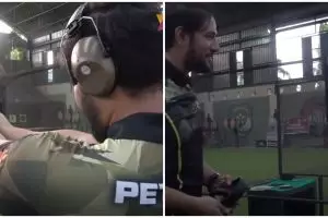 8 Potret Ammar Zoni belajar menembak, bikin Irish Bella makin cinta