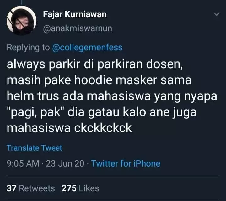 cuitan curhat parkir Twitter
