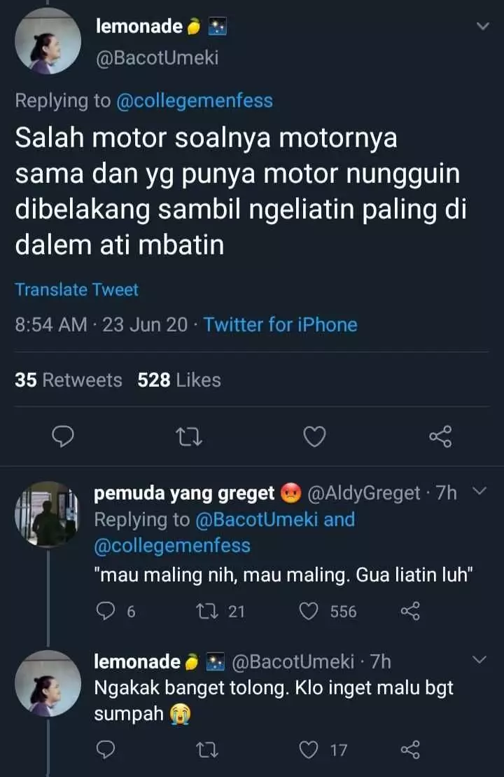 cuitan curhat parkir Twitter