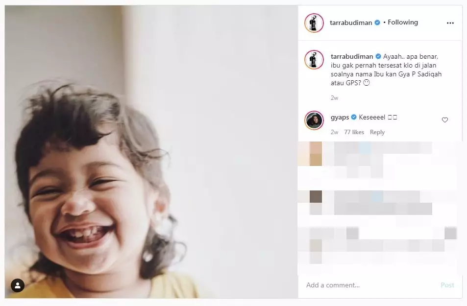 8 Caption sayang Tarra Budiman © 2020 brilio.net