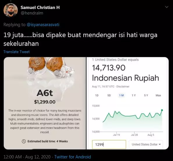 10 Cuitan lucu earphone Rp 19 juta Isyana Sarasvati istmewa