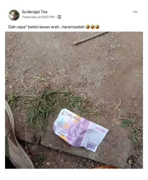 potret lucu ojol nemu uang  Instagram